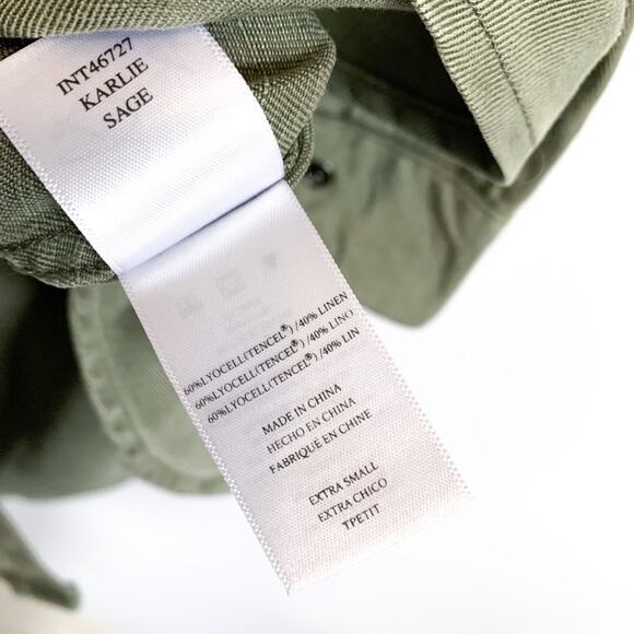 Rails Karlie Long Sleeve Utility Button Down Collared Shirt Dress Olive Green XS - Picture 10 of 11